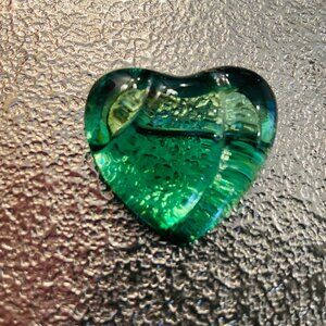 Baccarat Green Heart Pin